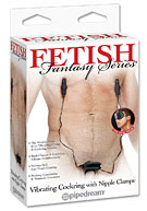 Fetish Fantasy Series Vibrating Cockring with Nipple Clamps - Black