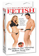 Fetish Fantasy Series For Him or Her Vibrating Hollow Strap-On - Flesh