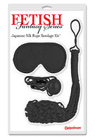 Fetish Fantasy Series Japanese Silk Rope Bondage Kit - Black