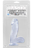 Basix Rubber Works - 6.5'' Dong with Suction Cup - Clear