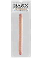 Basix Rubber Works - 18'' Ribbed Double Dong - Flesh
