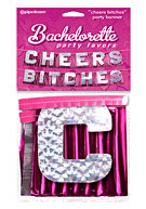 Bachelorette Party Favors ''Cheers Bitches'' Party Banner - Pink