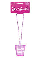 Bachelorette Party Favors ''Suck This'' Shot Glass Necklace - Pink