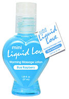 Mini Liquid Love Warming Massage Lotion 1.25 oz. (37ml) - Blue Raspberry