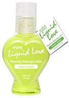 Mini Liquid Love Warming Massage Lotion 1.25 oz. (37ml) - Green Apple