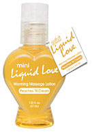 Mini Liquid Love Warming Massage Lotion 1.25 oz. (37ml) - Peaches 'N Cream